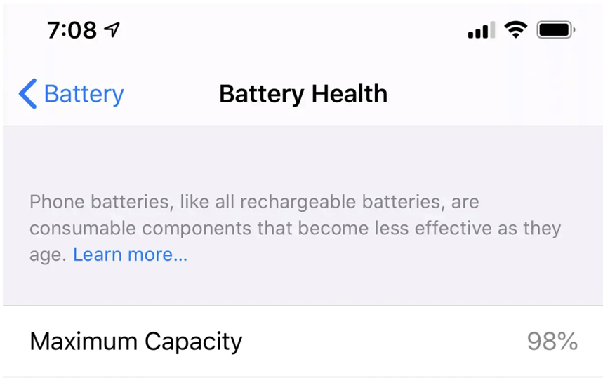 iPhone 電池健康狀況
